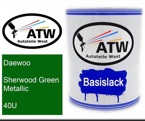 Daewoo, Sherwood Green Metallic, 40U: 1L Lackdose, von ATW Autoteile West.